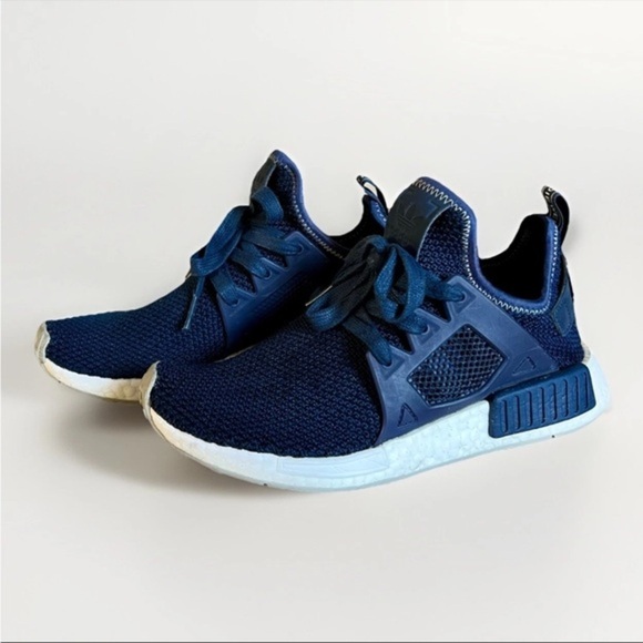 Adidas Women's Sneaker Size 7 NMD R1 Blue Contrast Stitch Boost EUC - Picture 1 of 12